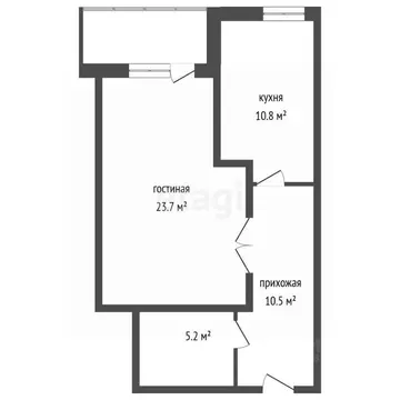 1-к кв. Воронежская область, Воронеж ул. Антонова-Овсеенко, 1в (49.8 ...