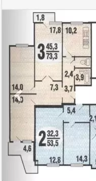 3-к кв. Москва Витебская ул., 3К1 (74.6 м)