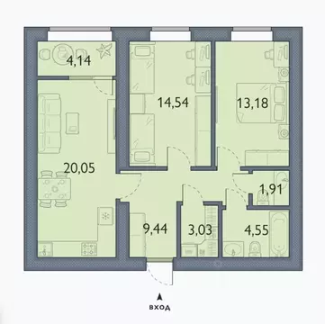 2-к кв. Брянская область, Брянский район, пос. Мичуринский, ...