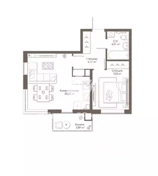 1-к кв. Рязанская область, Рязанский район, Дядьковское с/пос, с. ...