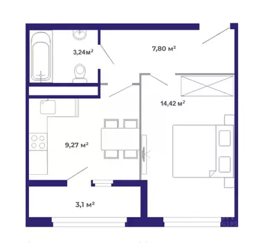 1-к кв. Иркутская область, Иркутский муниципальный округ, Маркова рп, ...