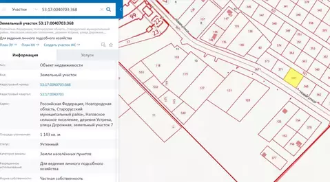 Кадастровая карта старорусского района