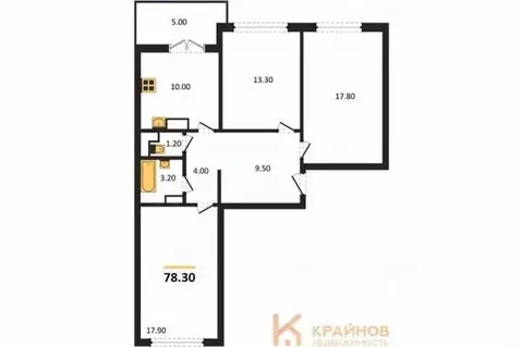 3-к кв. Воронежская область, Новоусманский район, пос. Отрадное бул. ...