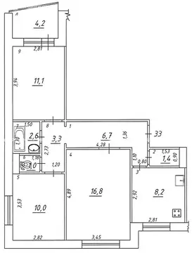 3-комнатная квартира: Самара, Ново-Садовая улица, 337 (61.1 м)
