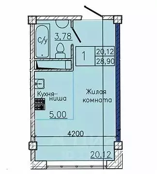 Студия Ставропольский край, Пятигорск ул. Ермолова, 28А (28.9 м)