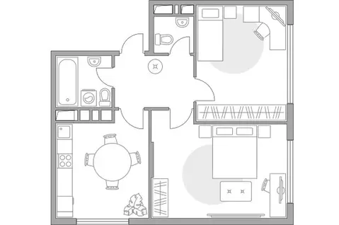 2-комнатная квартира: Долгопрудный, Заводская улица, 1 (50.1 м)