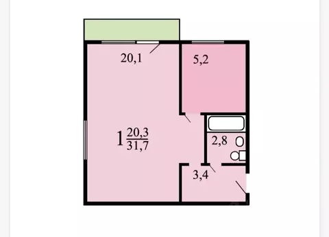 1-к кв. Москва Кусковская ул., 23К4 (32.0 м)