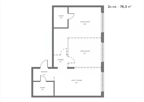 2-к кв. Пензенская область, Пенза Велларт Сити жилой комплекс (76.3 м)