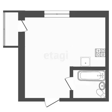 Квартира-студия: Тюмень, улица 50 лет ВЛКСМ, 13к2 (31 м)