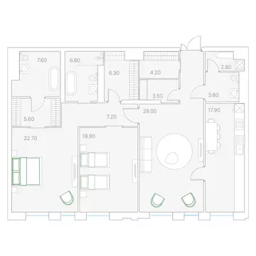 2-к кв. Москва Софийская наб., 34С3 (141.0 м)