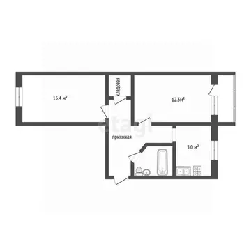 2-к кв. Мордовия, Саранск ул. Полежаева, 62А (44.4 м)