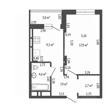1-к кв. Башкортостан, Уфа Златоустовская ул., 20 (45.4 м)