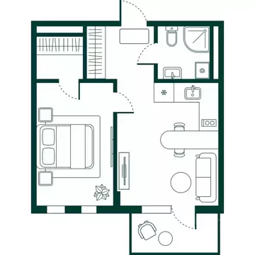 1-к кв. Дагестан, Дербент Новая История жилой комплекс (43.93 м)