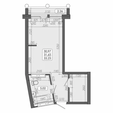 1-комнатная квартира: Владивосток, улица Мыс Кунгасный, 3Б (31.65 м)