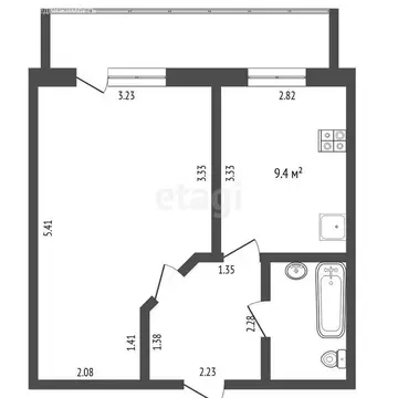 1-комнатная квартира: Тюмень, улица Самарцева, 30 (33 м)