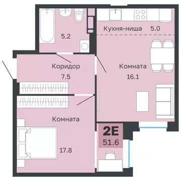2-к кв. Пермский край, Пермь Парковый просп., 24 (51.6 м)