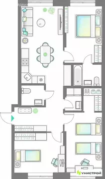 3-комнатная квартира: Казань, улица Анаса Тазетдинова, 4А (85.38 м)