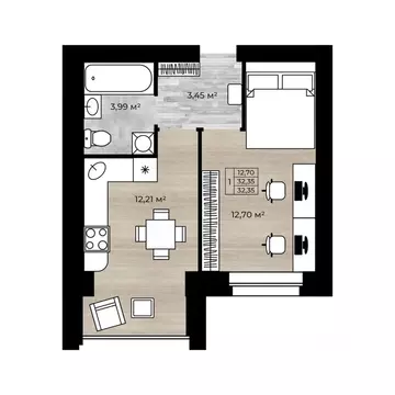 1-к кв. Ярославская область, Ярославль проезд 2-й Брагинский, 22 ...