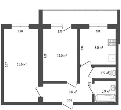 1-комнатная квартира: Тюмень, микрорайон Лесобаза, жилой комплекс ...