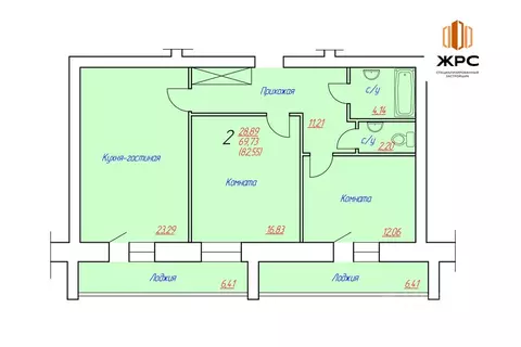 2-к кв. Вологодская область, Череповец Октябрьский просп., 62 (81.8 м)