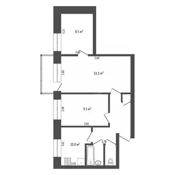 3-к кв. Тюменская область, Тюмень Микрорайон мыс, ул. Маршала ...