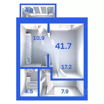 1-к кв. Псковская область, Псковский район, Завеличенская волость, д. ...