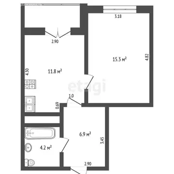 1-комнатная квартира: Омск, улица Красный Путь, 137/1 (38.2 м)