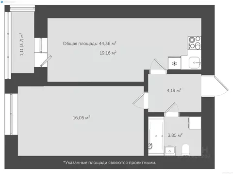 1-к кв. Ярославская область, Ярославль Суздальское ш., 64 (50.1 м)