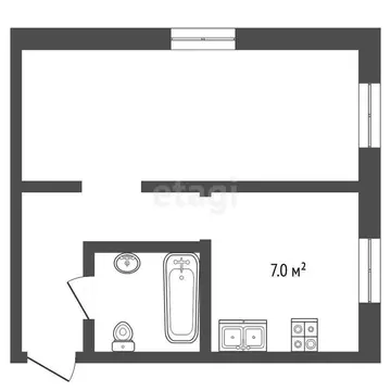 1-комнатная квартира: Октябрьское, Лесная улица, 2 (29 м)