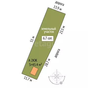 Дом в Тюмень, территория СОСН Агросад-Тюмень, 6-я линия (45.4 м)