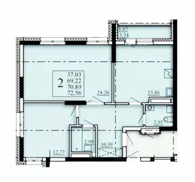 2-к кв. Башкортостан, Уфа Затон-Восточный жилрайон, Паруса жилой ...