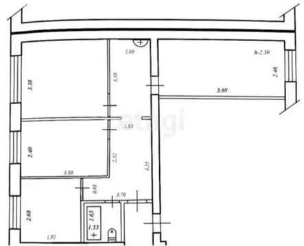 3-комнатная квартира: Синегорск, Горная улица, 5 (58.7 м)