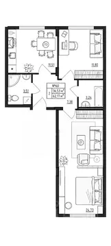 2-к кв. Ленинградская область, Гатчинский муниципальный округ, д. ...