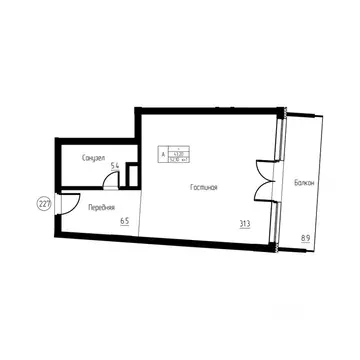 Студия Калининградская область, Светлогорск ул. Верещагина, 8 (52.1 м)