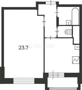 1-комнатная квартира: Москва, улица Ремизова, 11к2 (42.5 м)