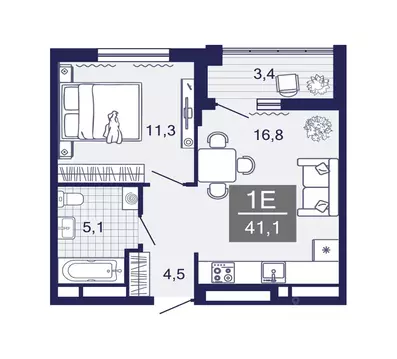 1-к кв. Тюменская область, Тюменский муниципальный округ, д. Дербыши ...