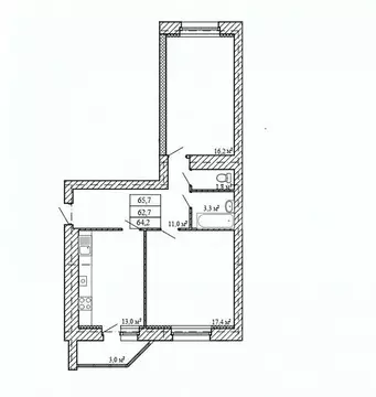 2-к кв. Тамбовская область, Тамбов городской округ, пос. Строитель ул. ...