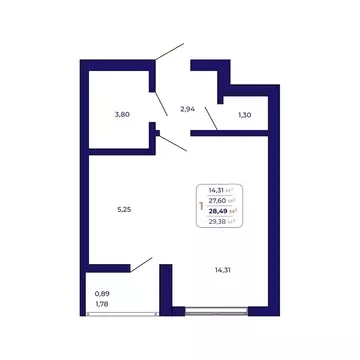 1-комнатная квартира: Уфа, жилой район Затон-Восточный, ЖК Паруса ...