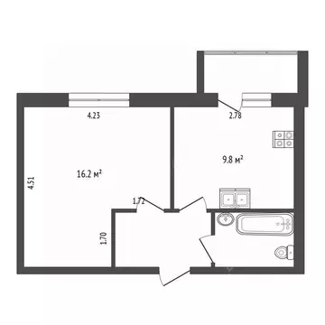 1-к кв. Ярославская область, Ярославский муниципальный округ, пос. ...