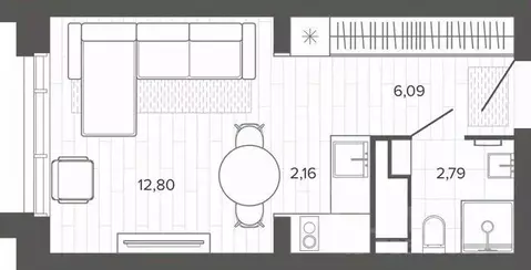 Студия Алтайский край, Барнаул ул. 50 лет СССР, 51А (23.71 м)