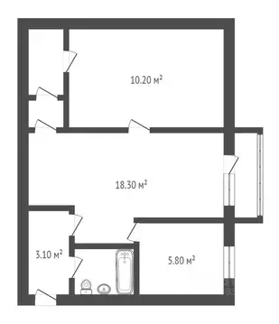 2-к кв. Воронежская область, Борисоглебск Северный мкр, 5 (42.9 м)