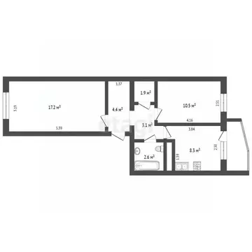 2-к кв. Калужская область, Калуга Знаменская ул., 45 (48.0 м)