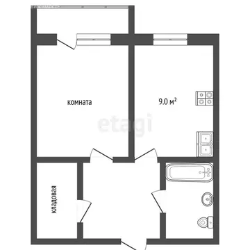 1-комнатная квартира: Муром, Владимирская улица, 28 (33.5 м)