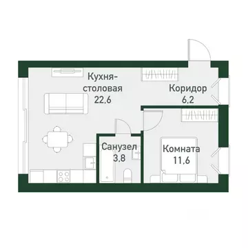 1-к кв. Челябинская область, Челябинский городской округ, пос. ...