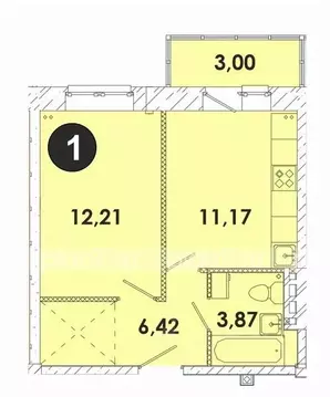 1-к кв. Иркутская область, Иркутский муниципальный округ, пос. ...