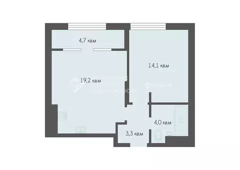 1-комнатная квартира: Рязань, улица Александра Полина, 3 (45.28 м)