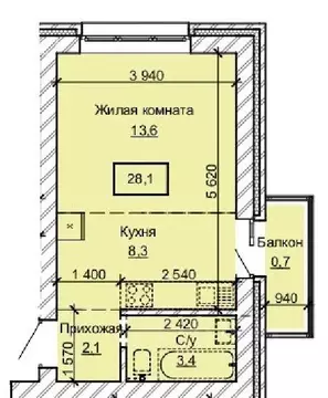 1-к кв. Алтайский край, Барнаул ул. Анатолия (28.1 м)