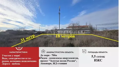 Участок в Крым, Сакский район, Лесновское с/пос, с. Прибрежное ул. ...