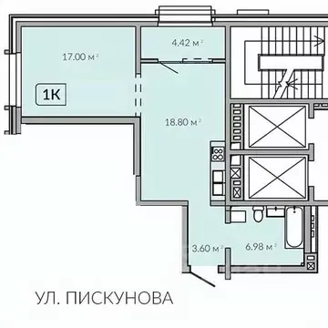 1-к кв. Иркутская область, Иркутск Байкальская ул., 91 (50.8 м)