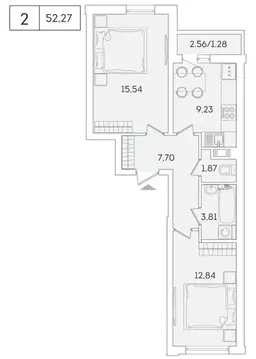 2-к кв. Ленинградская область, Мурино Всеволожский район, ул. ...